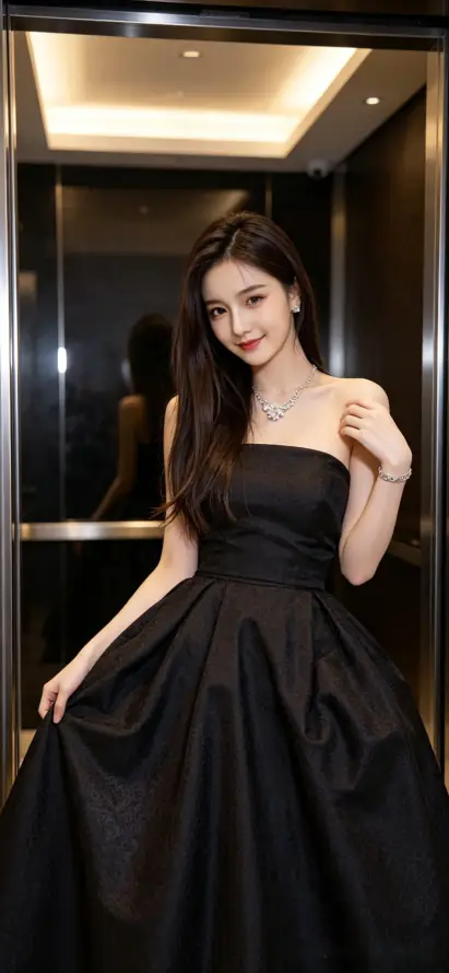 4k优雅壁纸 - 气质 - 电梯 - 美女「哲风壁纸」