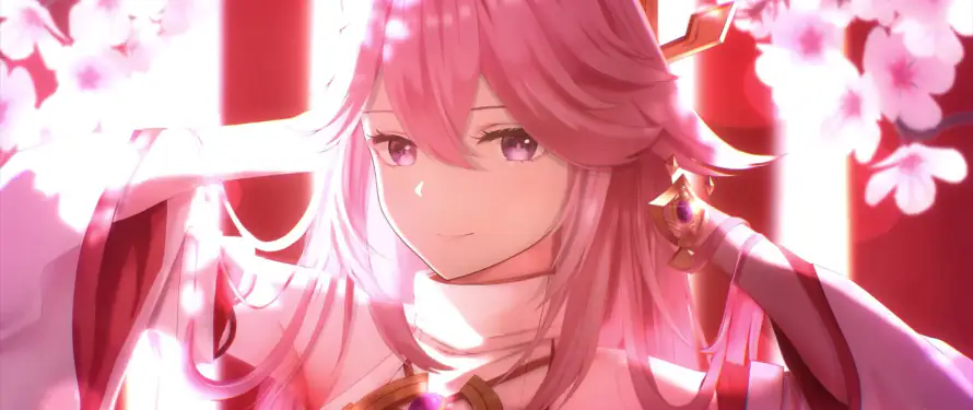 4k原神壁纸 - 和风 - 巫女 - 樱花「哲风壁纸」