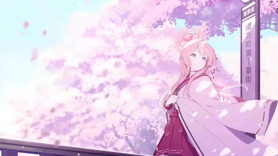4k和服壁纸 - 春日 - 晴空 - 樱花「哲风壁纸」