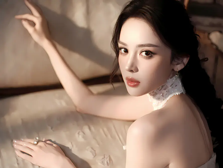 4k优雅壁纸-回眸 - 暖光-女明星「哲风壁纸」