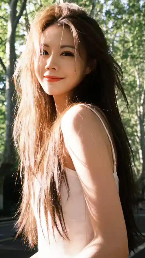 4k写真壁纸 - 回眸 - 微笑 - 户外「哲风壁纸」