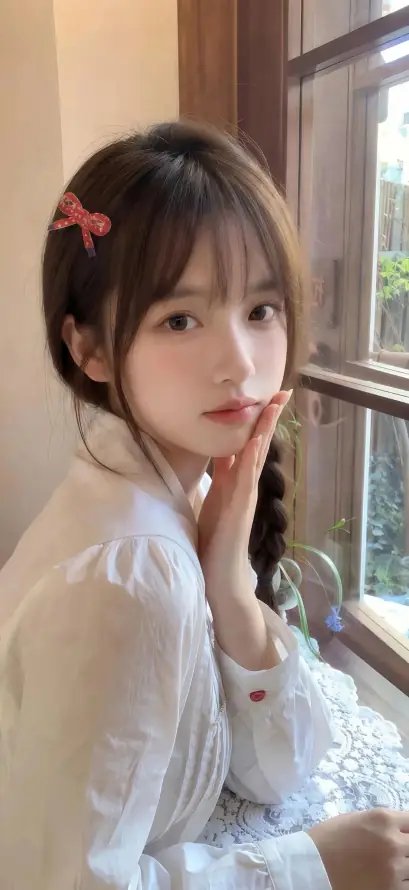 4k侧脸壁纸 - 少女 - 居家 - 托腮「哲风壁纸」