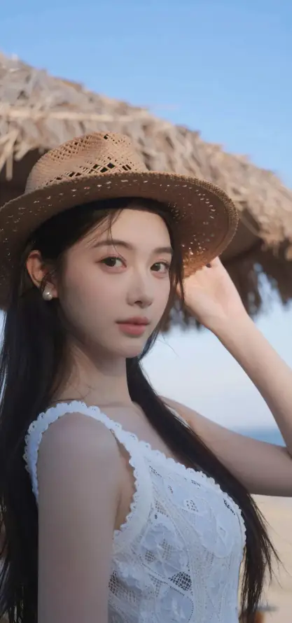 4k侧脸壁纸 - 夏日 - 清纯 - 草帽「哲风壁纸」