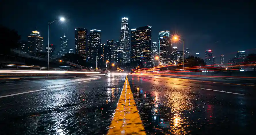 3k公路壁纸-夜晚 - 街道-路灯「哲风壁纸」
