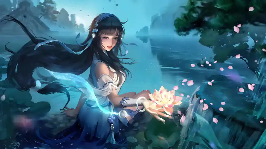 4k原画壁纸-山水 - 花瓣-荷塘「哲风壁纸」