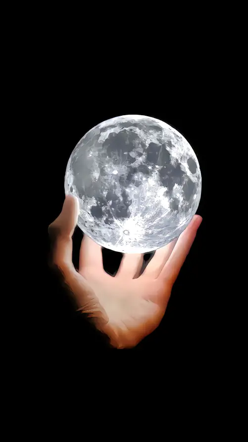 4k夜空壁纸 - 月球 - 极简 - 满月「哲风壁纸」