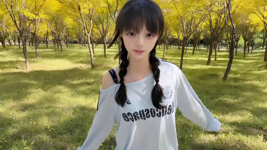 4k少女壁纸-户外 - 树林-清新「哲风壁纸」