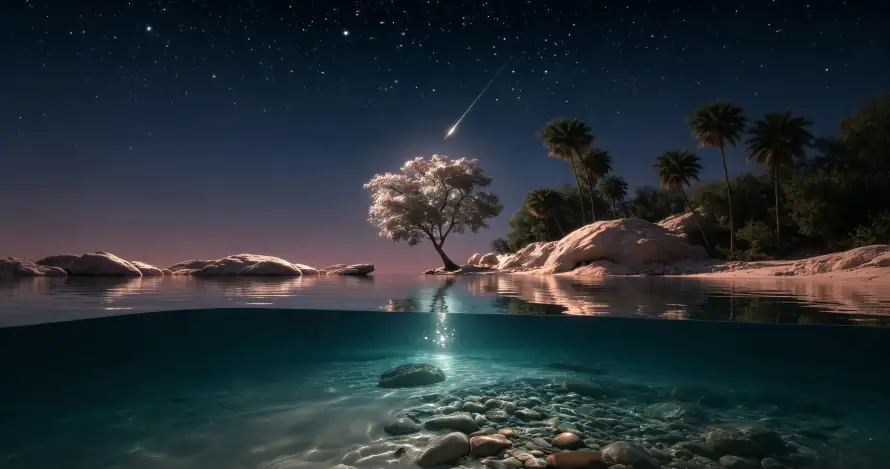 3k倒影壁纸-夜景 - 孤树-星空「哲风壁纸」