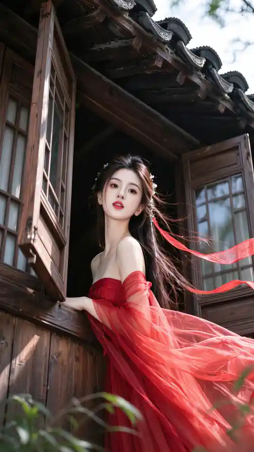 4k古风壁纸 - 手机 - 木窗 - 汉服「哲风壁纸」