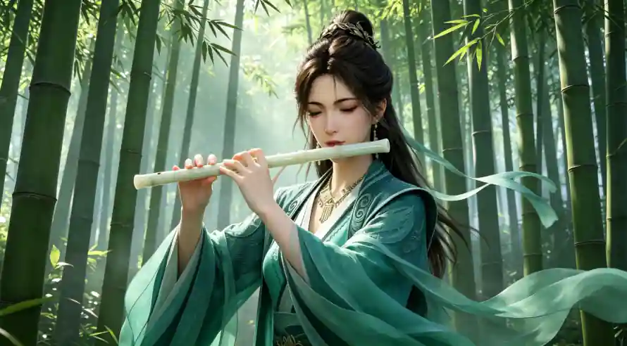 3k仙侠壁纸-古风 - 吹笛-女修「哲风壁纸」