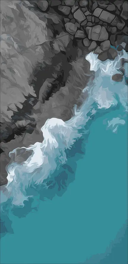 4k俯拍壁纸 - 浪花 - 海岸 - 海水「哲风壁纸」