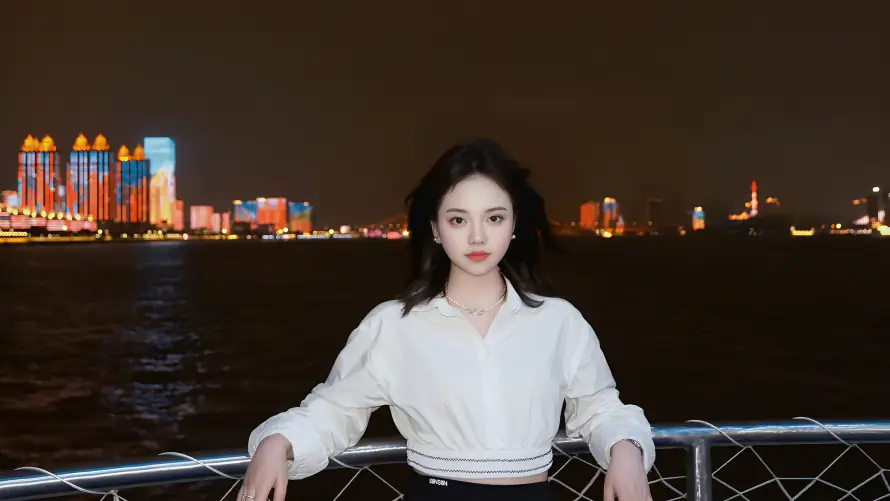 4k夜景壁纸-护栏 - 江面-海边「哲风壁纸」