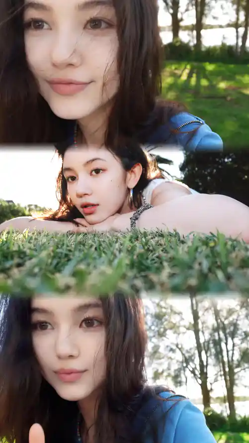 4k少女壁纸 - 户外 - 拼贴 - 树木「哲风壁纸」