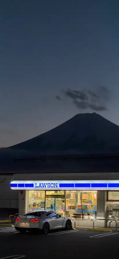 4k夜景壁纸 - 冷色调 - 富士山 - 手机壁纸「哲风壁纸」