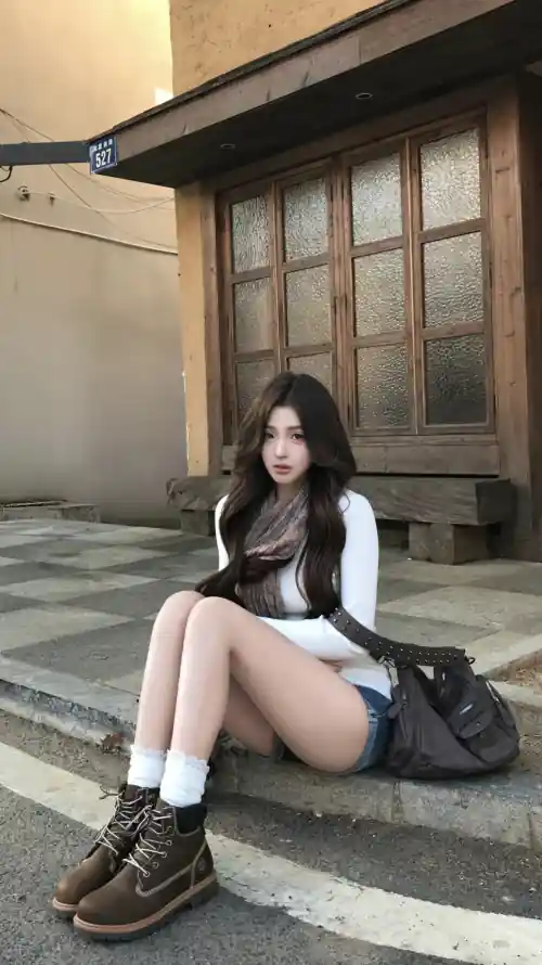 4k坐姿壁纸 - 🔥 - 休闲穿搭 - 年轻美女「哲风壁纸」