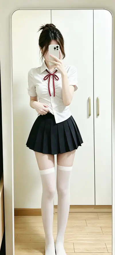 4k美女壁纸 - 丸子头 - 学院风 - 纯欲风「哲风壁纸」