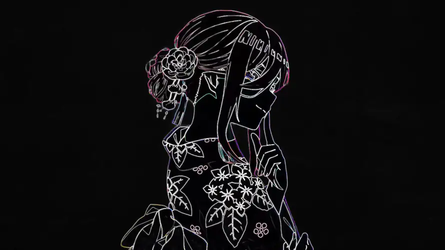 3k少女壁纸-玫瑰 - 线稿-花卉「哲风壁纸」