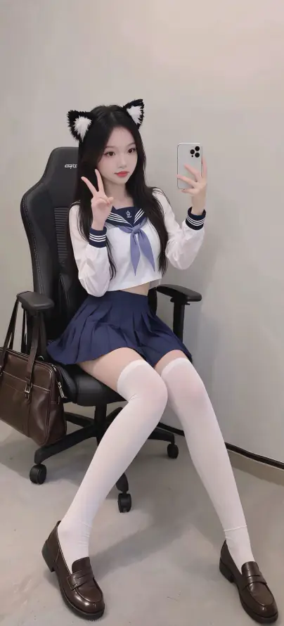 4k写真壁纸 - 室内 - 猫耳 - 美女「哲风壁纸」