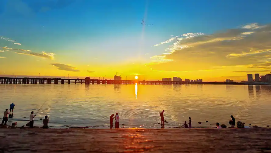 4k日落壁纸-晚霞 - 海景-海滩「哲风壁纸」