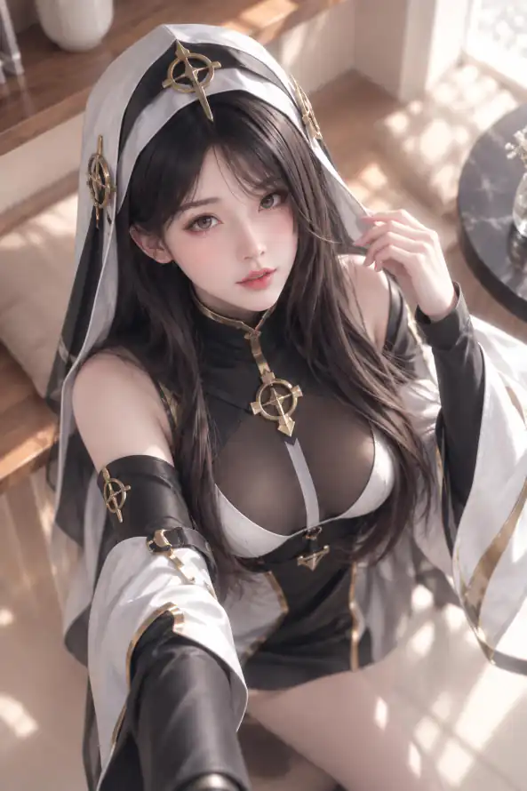 4k修女壁纸 - 手机 - 美女 - 氛围感「哲风壁纸」