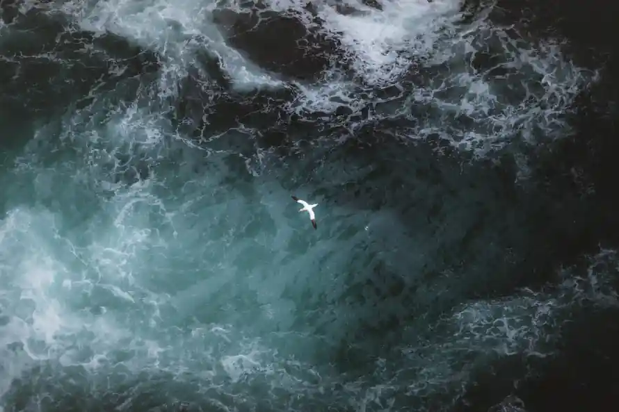 2k海浪壁纸-风景 - 俯拍视角-汹涌海面「哲风壁纸」