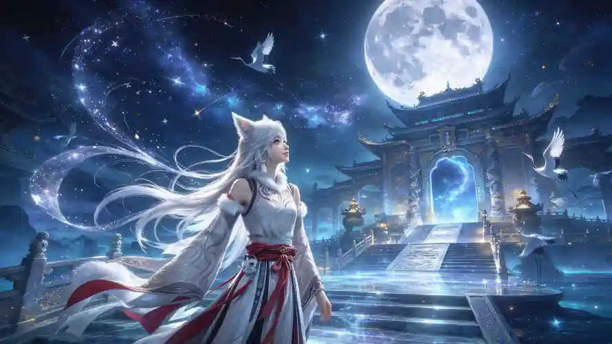 3k国漫壁纸-星空 - 月夜-满月「哲风壁纸」 3k国漫壁纸-星空 - 月夜-满月「哲风壁纸」
