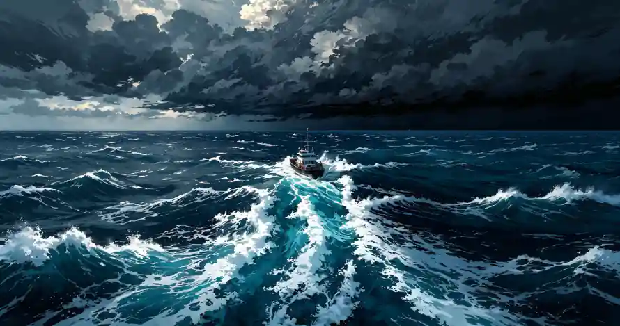 3k大海壁纸-快艇 - 怒海-海景「哲风壁纸」