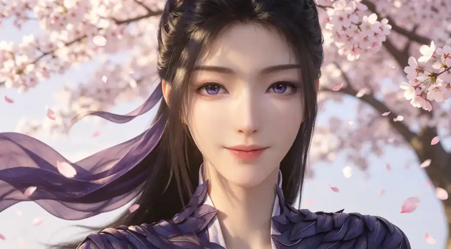 4k紫灵壁纸 - 紫衣 - 樱花树 - 3D国漫「哲风壁纸」 4k紫灵壁纸 - 紫衣 - 樱花树 - 3D国漫「哲风壁纸」