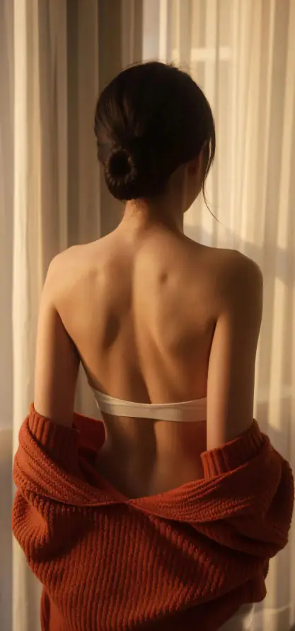 4k盘发壁纸 - 纱帘 - 美女 - 逆光「哲风壁纸」