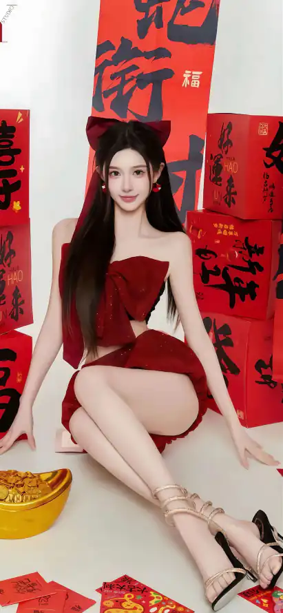 4k坐姿壁纸 - 春联 - 春节 - 红包「哲风壁纸」