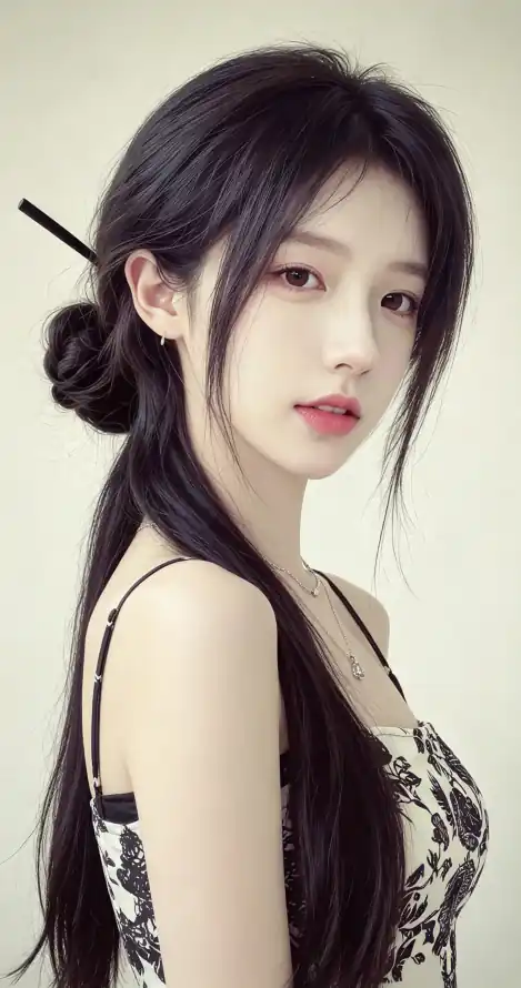 4k手机壁纸 - 吊带裙 - 东方美女 - 侧身人像「哲风壁纸」