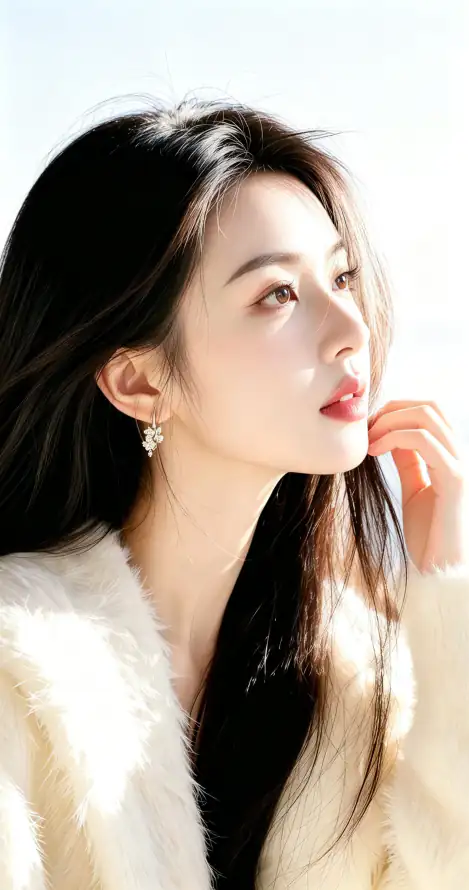 4k手机壁纸 - 侧脸美女 - 暖调人像 - 清新写真「哲风壁纸」