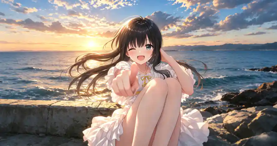 3k日落壁纸-晚霞 - 治愈-海浪「哲风壁纸」