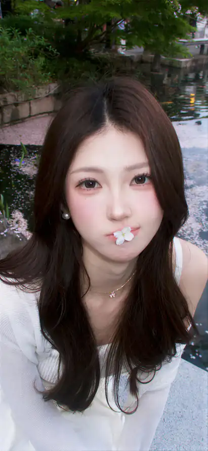 4k棕发壁纸 - 甜妹 - 美女 - 石板路「哲风壁纸」
