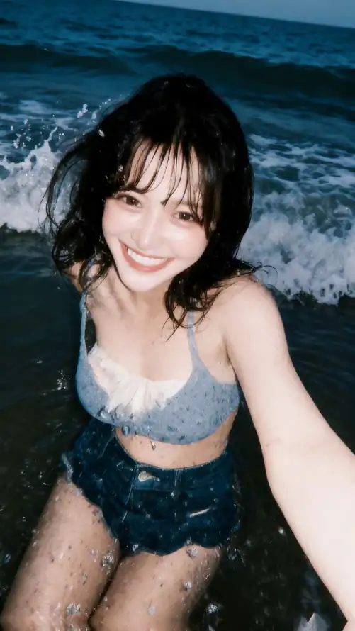 4k夜晚壁纸 - 海浪 - 海边 - 湿发「哲风壁纸」