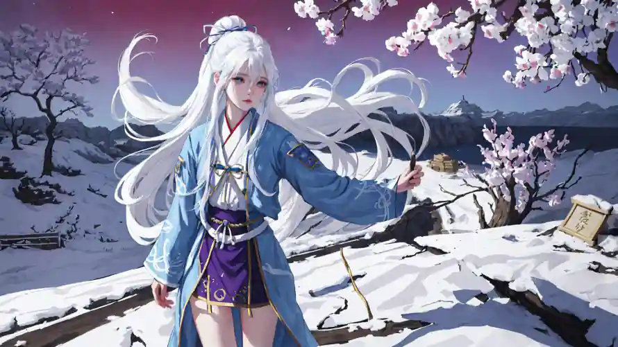2k国风壁纸-梅花 - 远山-长发「哲风壁纸」
