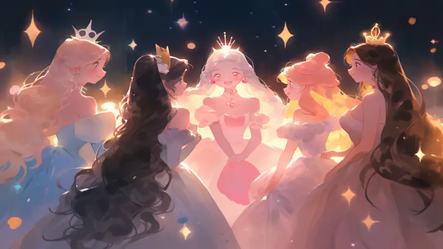 2k公主壁纸-星空 - 星芒-暖光「哲风壁纸」