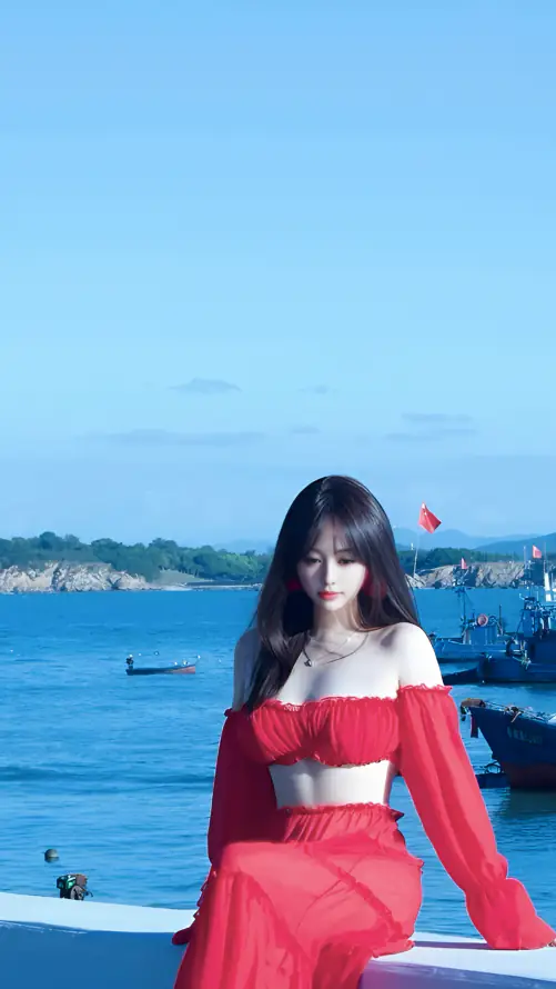 4k坐姿壁纸 - 晴天 - 海边 - 渔港「哲风壁纸」