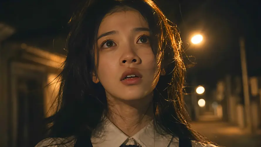4k夜景壁纸 - 美女 - 街头 - 路灯「哲风壁纸」