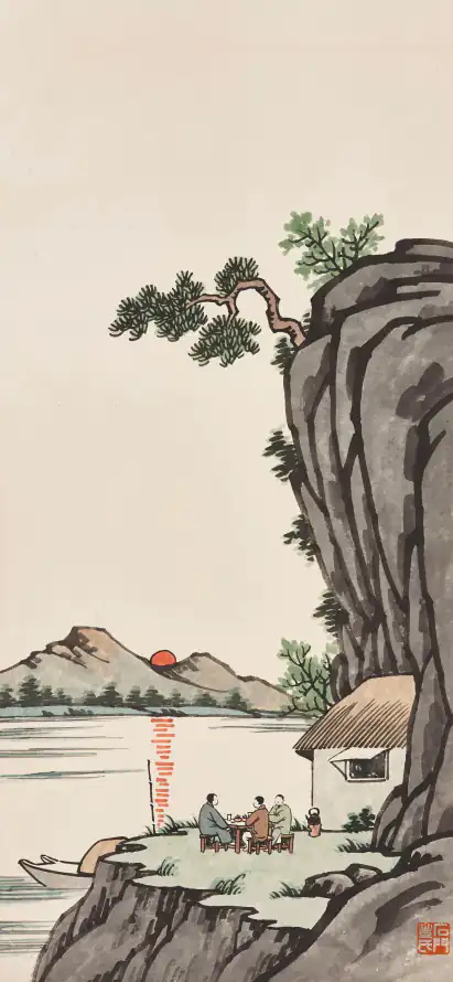 4k古人壁纸 - 古风 - 小舟 - 山水「哲风壁纸」