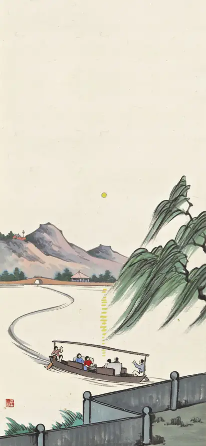 4k写意壁纸 - 国风 - 垂柳 - 山水「哲风壁纸」