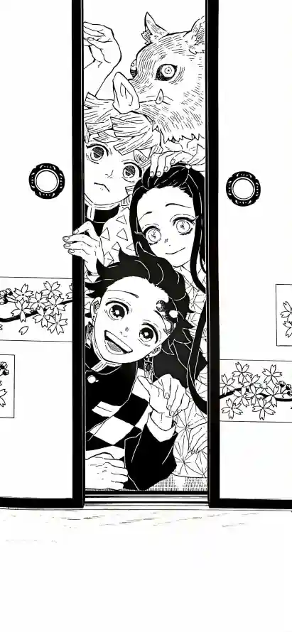 4k门缝壁纸 - 少年漫画 - 我妻善逸 - 樱花纹样「哲风壁纸」