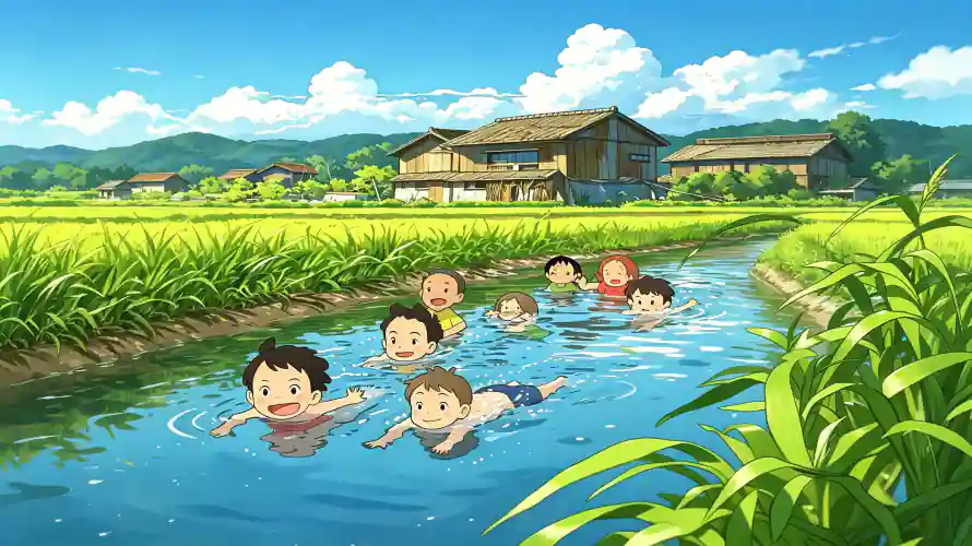 3k壁纸壁纸-溪流 - 稻田-治愈系「哲风壁纸」