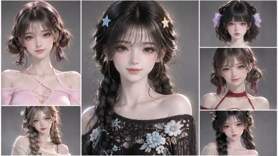 4k少女壁纸 - 拼贴 - 甜美 - 美女「哲风壁纸」
