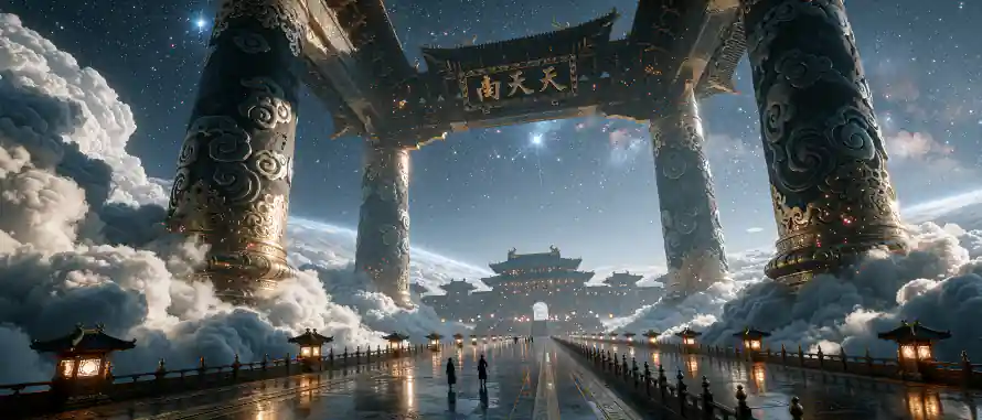 3k云海壁纸-天宫 - 星空-石灯「哲风壁纸」