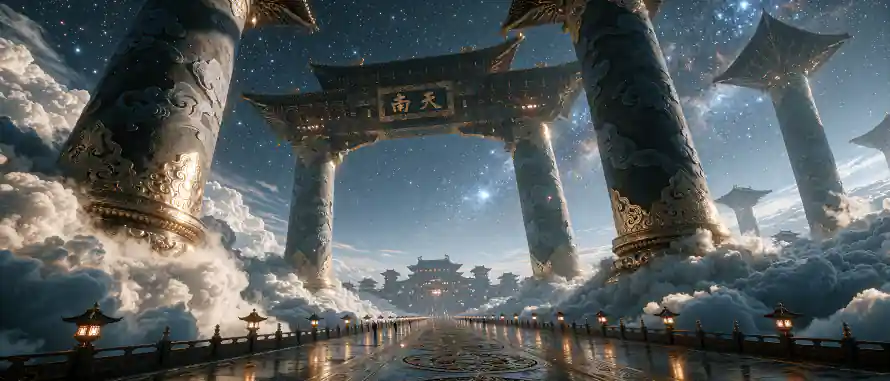4k云海壁纸 - 仙侠 - 天宫 - 宫灯「哲风壁纸」