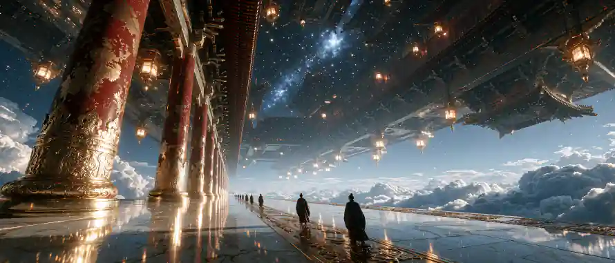 4k云海壁纸 - 仙侠 - 天宫 - 星空「哲风壁纸」