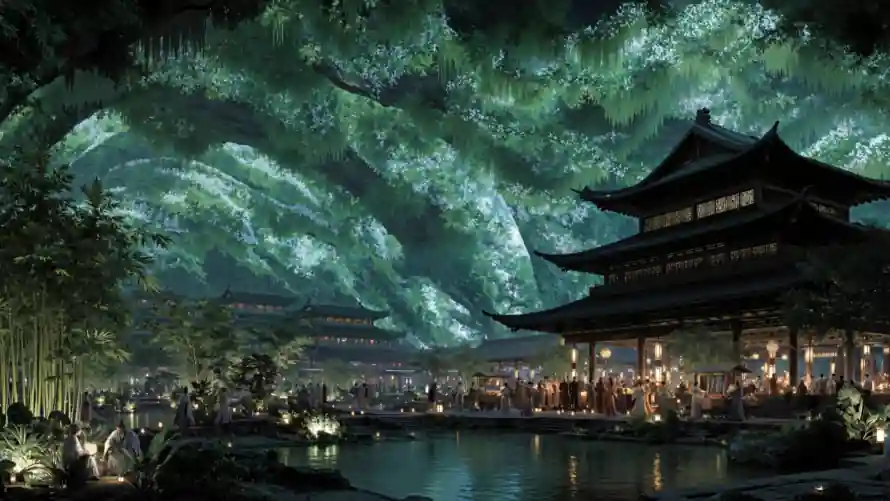 4k古风壁纸 - 国风 - 夜景 - 夜空「哲风壁纸」