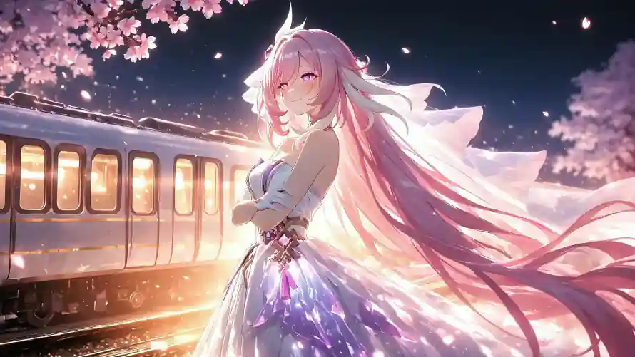 4k列车壁纸 - 夜晚 - 星空 - 梦幻「哲风壁纸」