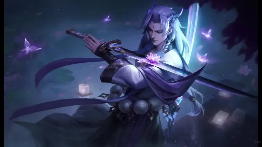 2k暗夜壁纸-武士 - 永恩-灯笼「哲风壁纸」